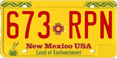 NM license plate 673RPN