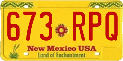 NM license plate 673RPQ
