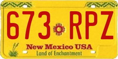 NM license plate 673RPZ
