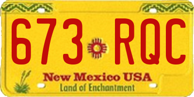 NM license plate 673RQC