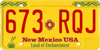 NM license plate 673RQJ
