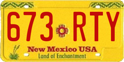 NM license plate 673RTY