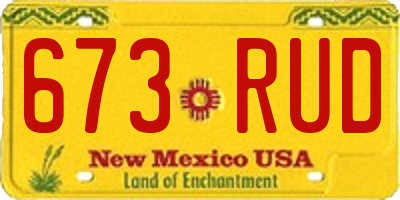 NM license plate 673RUD