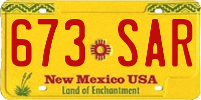 NM license plate 673SAR