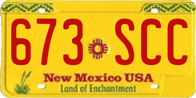 NM license plate 673SCC