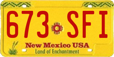NM license plate 673SFI