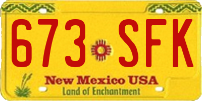 NM license plate 673SFK