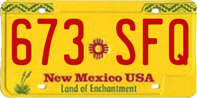 NM license plate 673SFQ