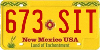 NM license plate 673SIT