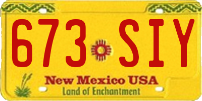 NM license plate 673SIY