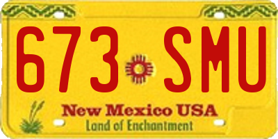 NM license plate 673SMU