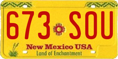 NM license plate 673SOU