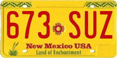 NM license plate 673SUZ