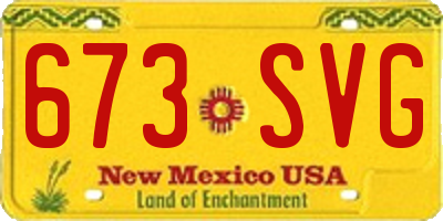 NM license plate 673SVG
