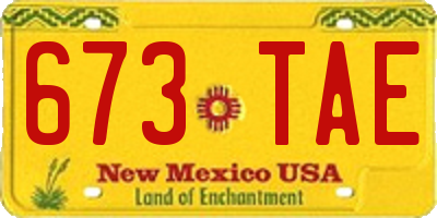 NM license plate 673TAE