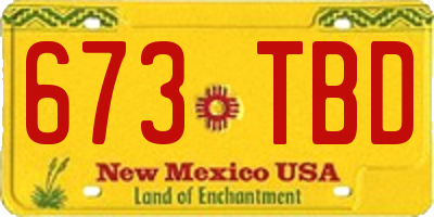NM license plate 673TBD