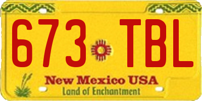 NM license plate 673TBL
