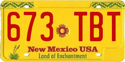 NM license plate 673TBT
