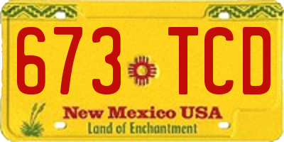 NM license plate 673TCD