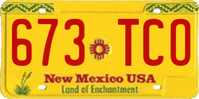 NM license plate 673TCO