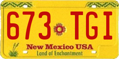 NM license plate 673TGI
