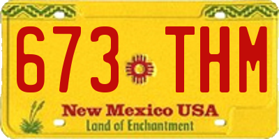 NM license plate 673THM