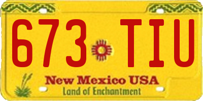 NM license plate 673TIU