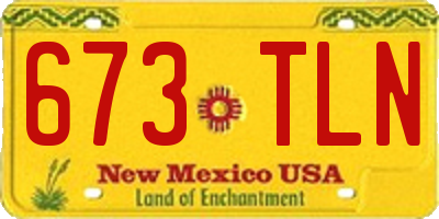 NM license plate 673TLN