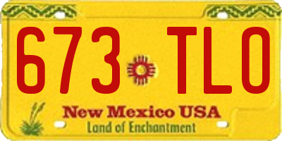 NM license plate 673TLO
