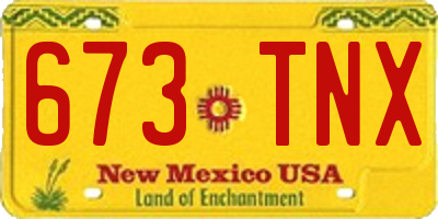 NM license plate 673TNX