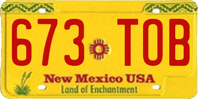 NM license plate 673TOB