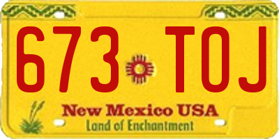 NM license plate 673TOJ