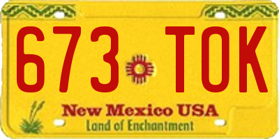 NM license plate 673TOK