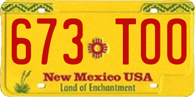 NM license plate 673TOO