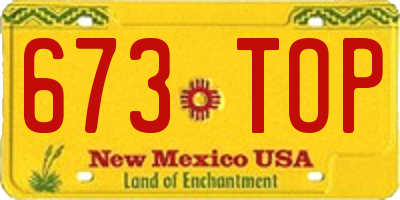 NM license plate 673TOP