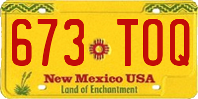 NM license plate 673TOQ