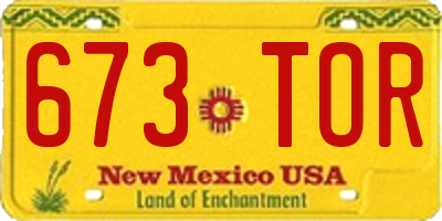 NM license plate 673TOR