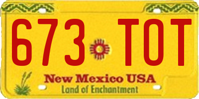NM license plate 673TOT