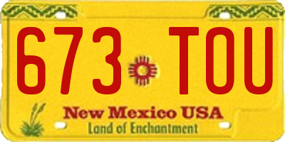 NM license plate 673TOU