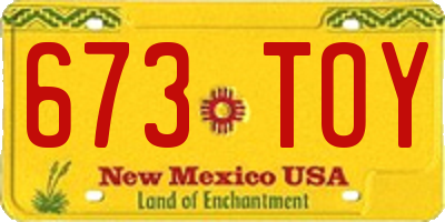 NM license plate 673TOY