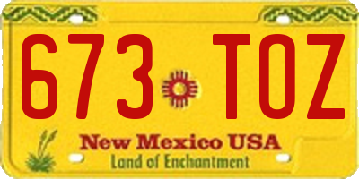 NM license plate 673TOZ
