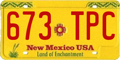 NM license plate 673TPC