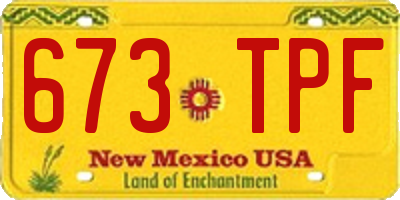 NM license plate 673TPF