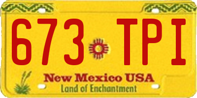 NM license plate 673TPI
