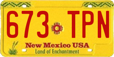 NM license plate 673TPN
