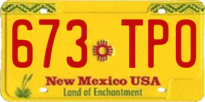 NM license plate 673TPO