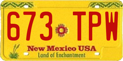 NM license plate 673TPW