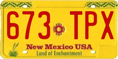 NM license plate 673TPX