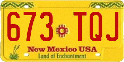 NM license plate 673TQJ