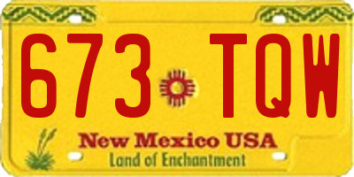 NM license plate 673TQW